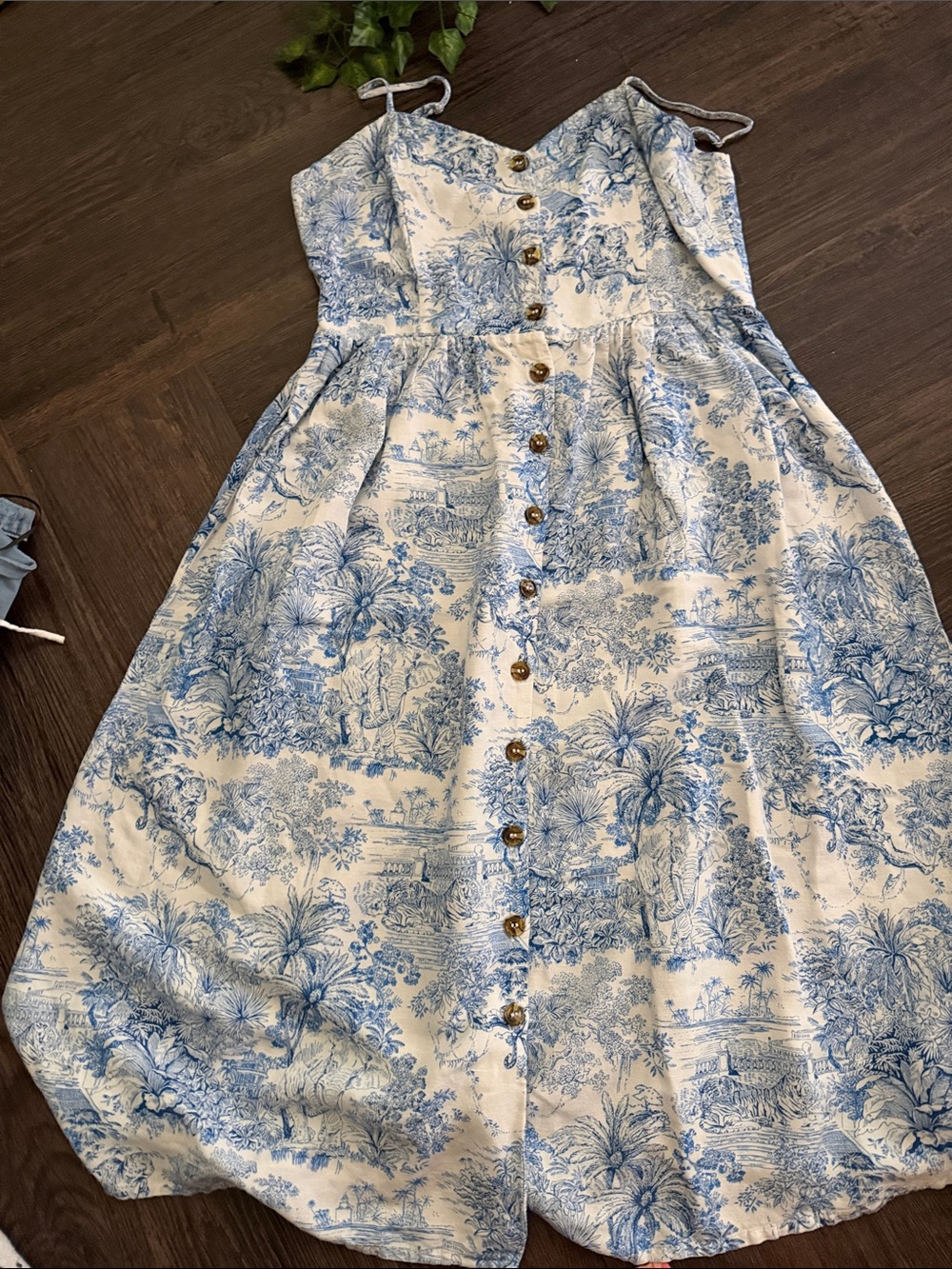 H&M Sundress with Blue Toile Print